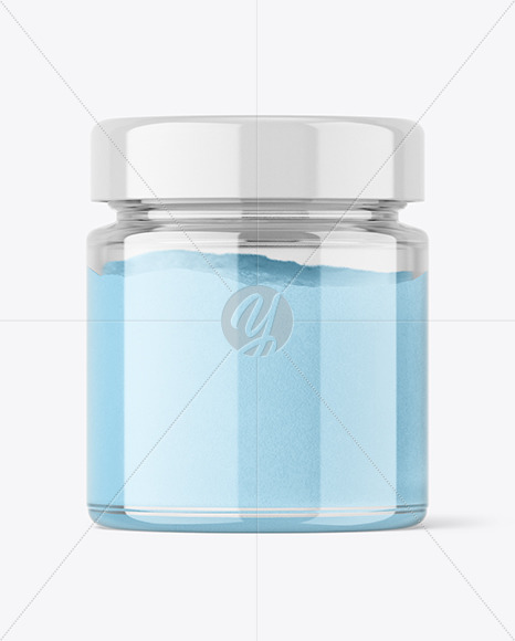 Clear Glass Jar with Powder Mockup