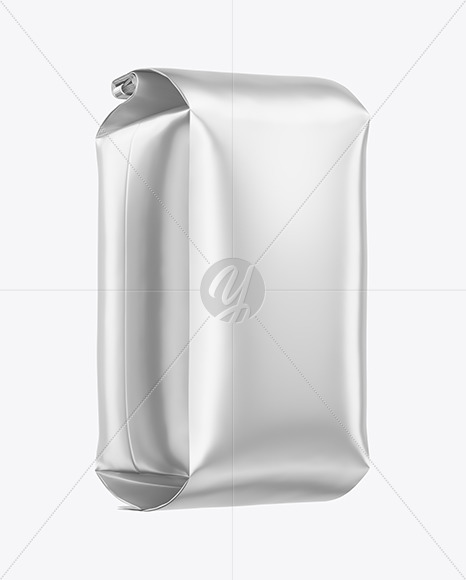 Matte Metallic Coffee Bag With Tin Tie Mockup