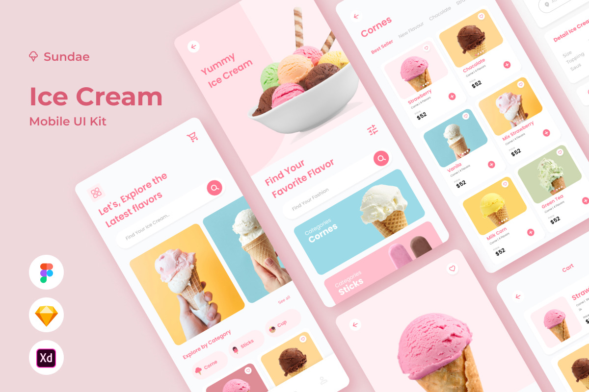 Sunday - Ice Cream Mobile App Sunday - Ice Cream Mobile App