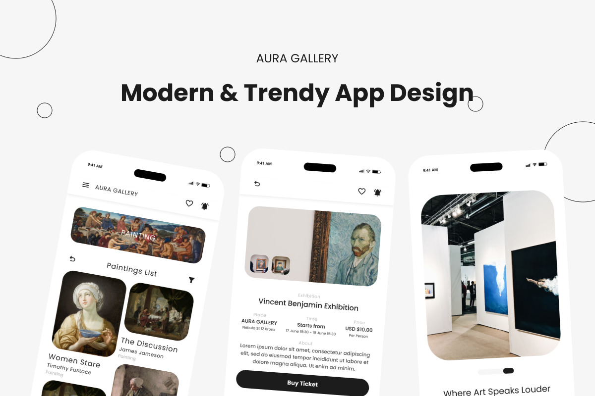 Aura Gallery - Art Gallery Mobile App Aura Gallery - Art Gallery Mobile App