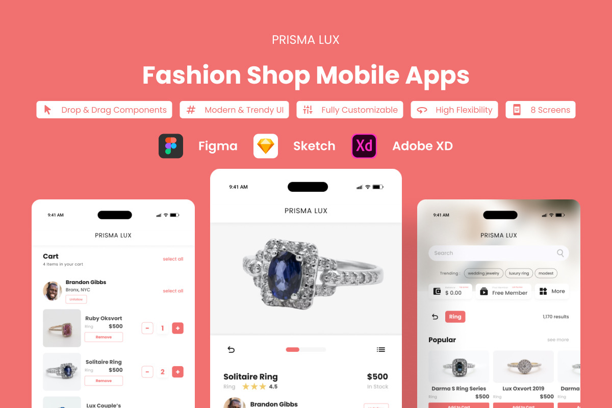 Prisma Lux - Fashion Shop Mobile App Prisma Lux - Fashion Shop Mobile App