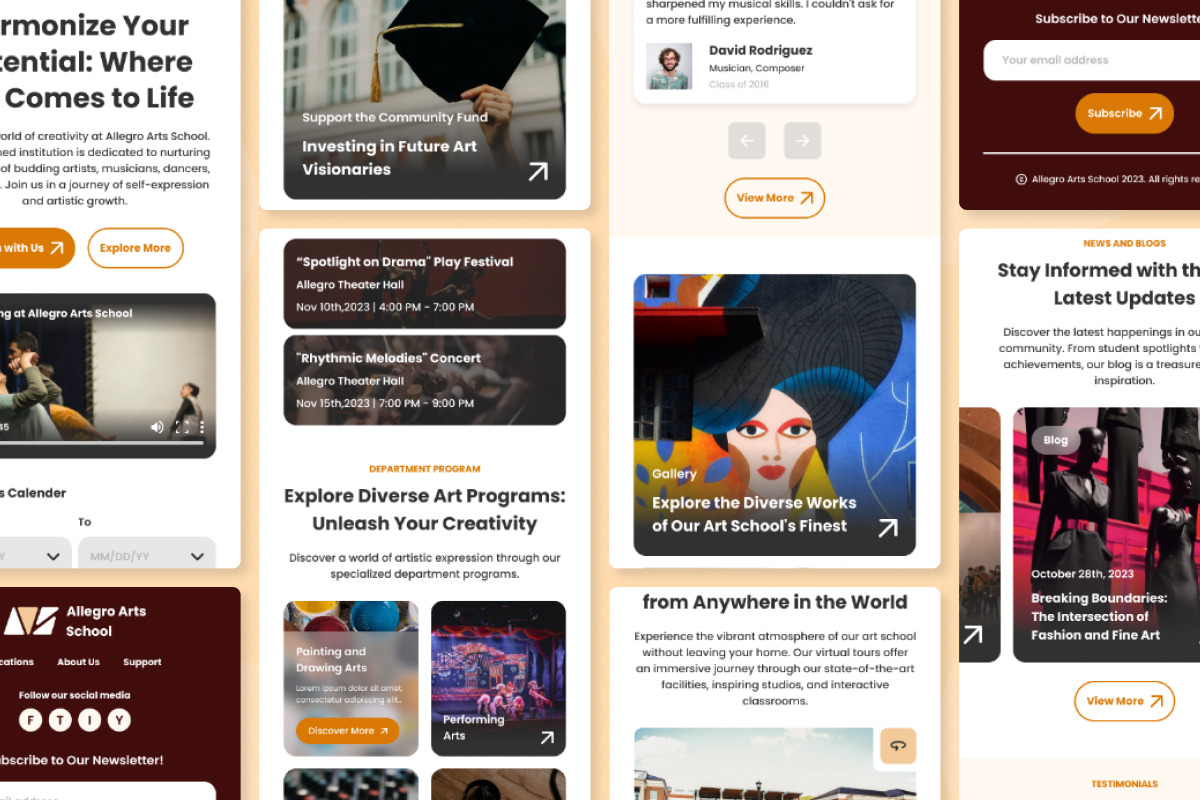 Allegro Art School - School and University Landing Page Allegro Art School - School and University Landing Page