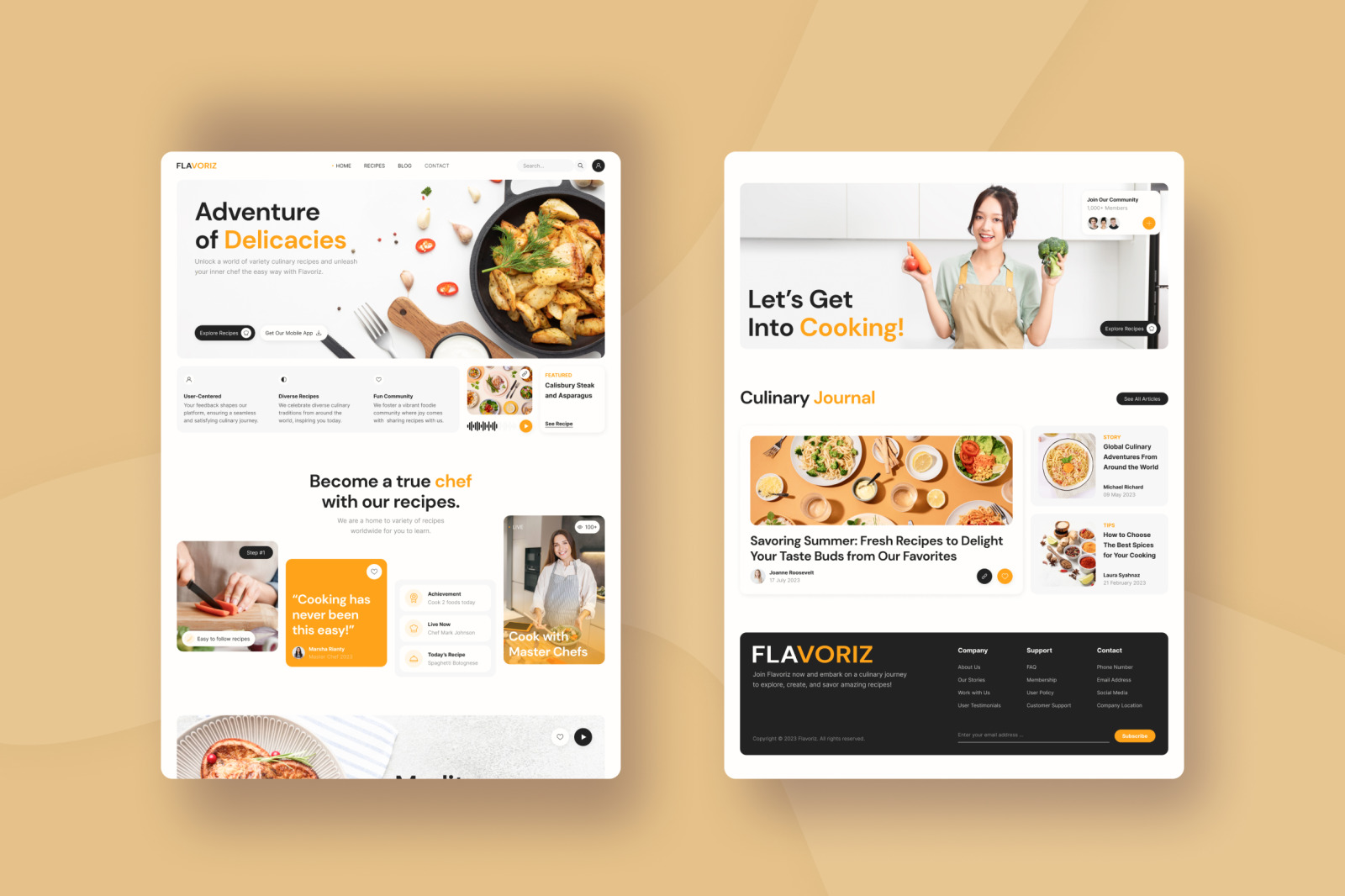 Flavoriz - Food Recipes Landing Page