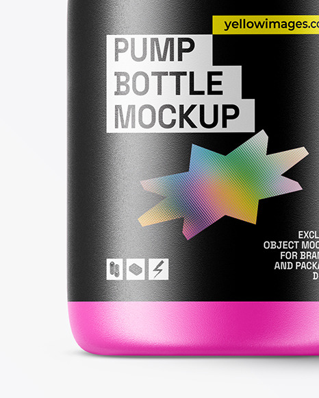 Matte Cosmetic Bottle with Pump Mockup