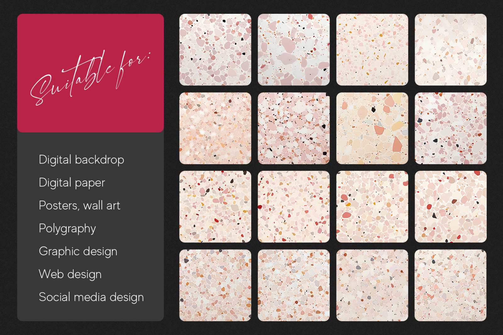 Beige and Pink Terrazzo Texture Pack