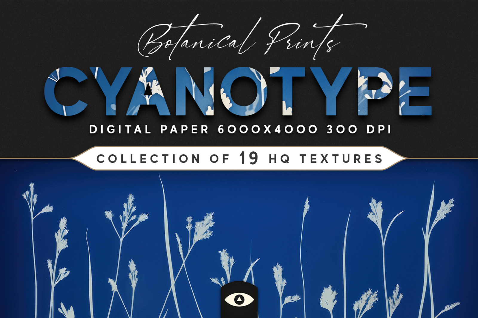 Botanical Cyanotype Prints Texture Pack