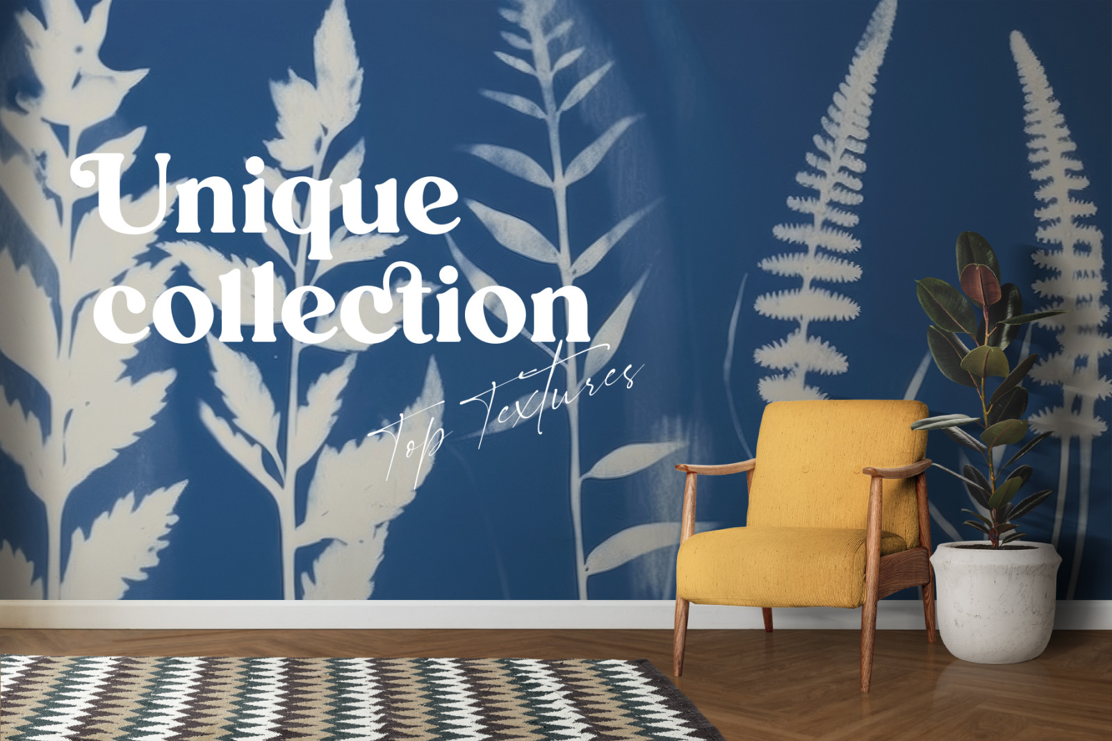 Botanical Cyanotype Prints Texture Pack