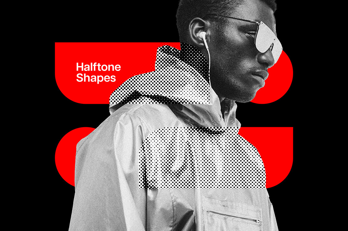 Halftone Shapes Photo Effect