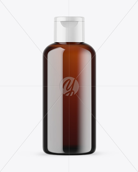 Amber Glass Cosmetic Bottle Mockup