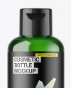 Green Glass Cosmetic Bottle Mockup