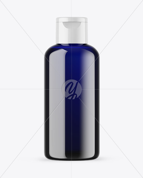 Blue Glass Cosmetic Bottle Mockup