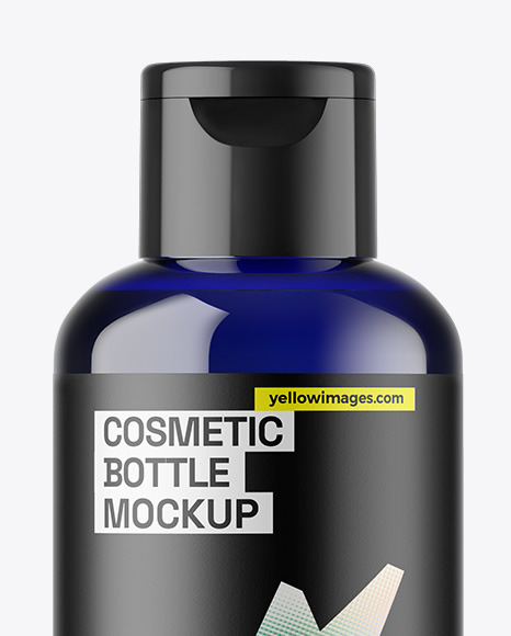 Blue Glass Cosmetic Bottle Mockup