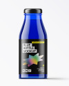 Blue Glass Bottle with Steel Cap Mockup