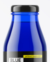 Blue Glass Bottle with Steel Cap Mockup