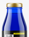 Blue Glass Bottle with Steel Cap Mockup