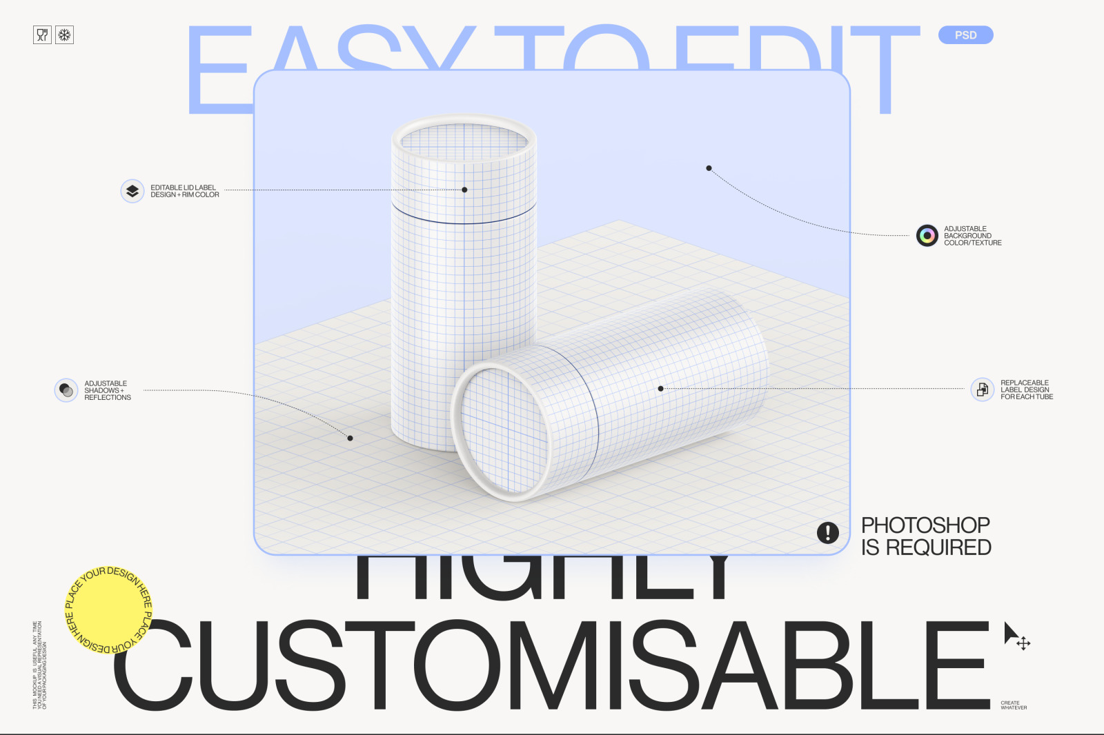 Paper tube package mockup Set 2 Paper tube package mockup Set 2