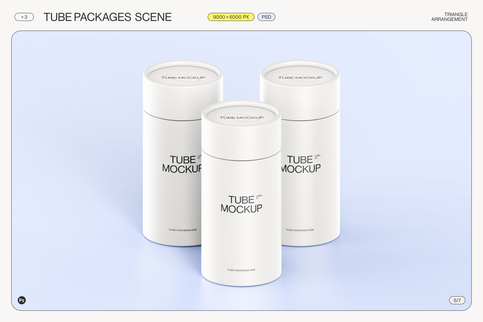 Paper tube package mockup Set 2