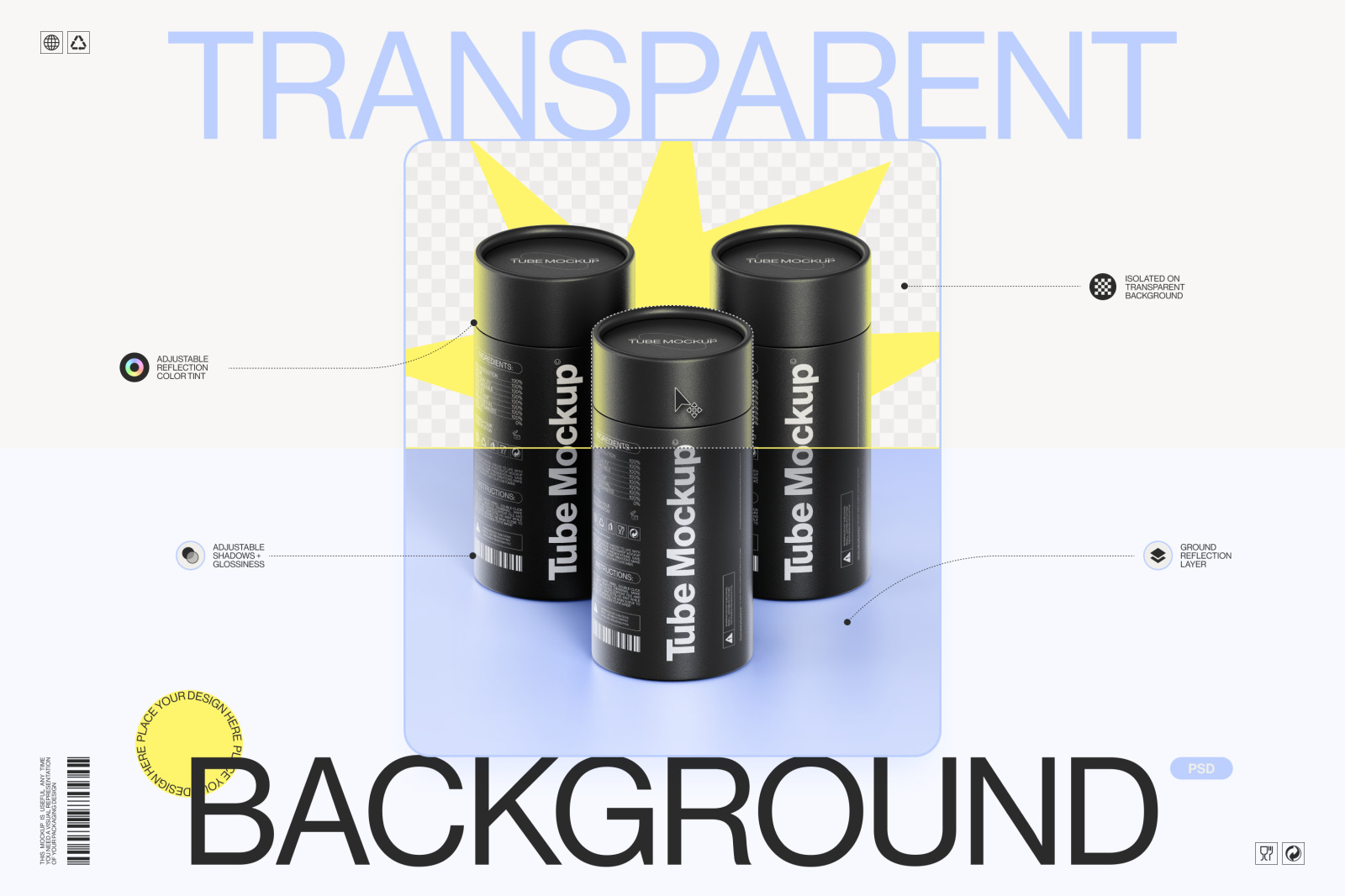 Paper tube package mockup Set 2 Paper tube package mockup Set 2
