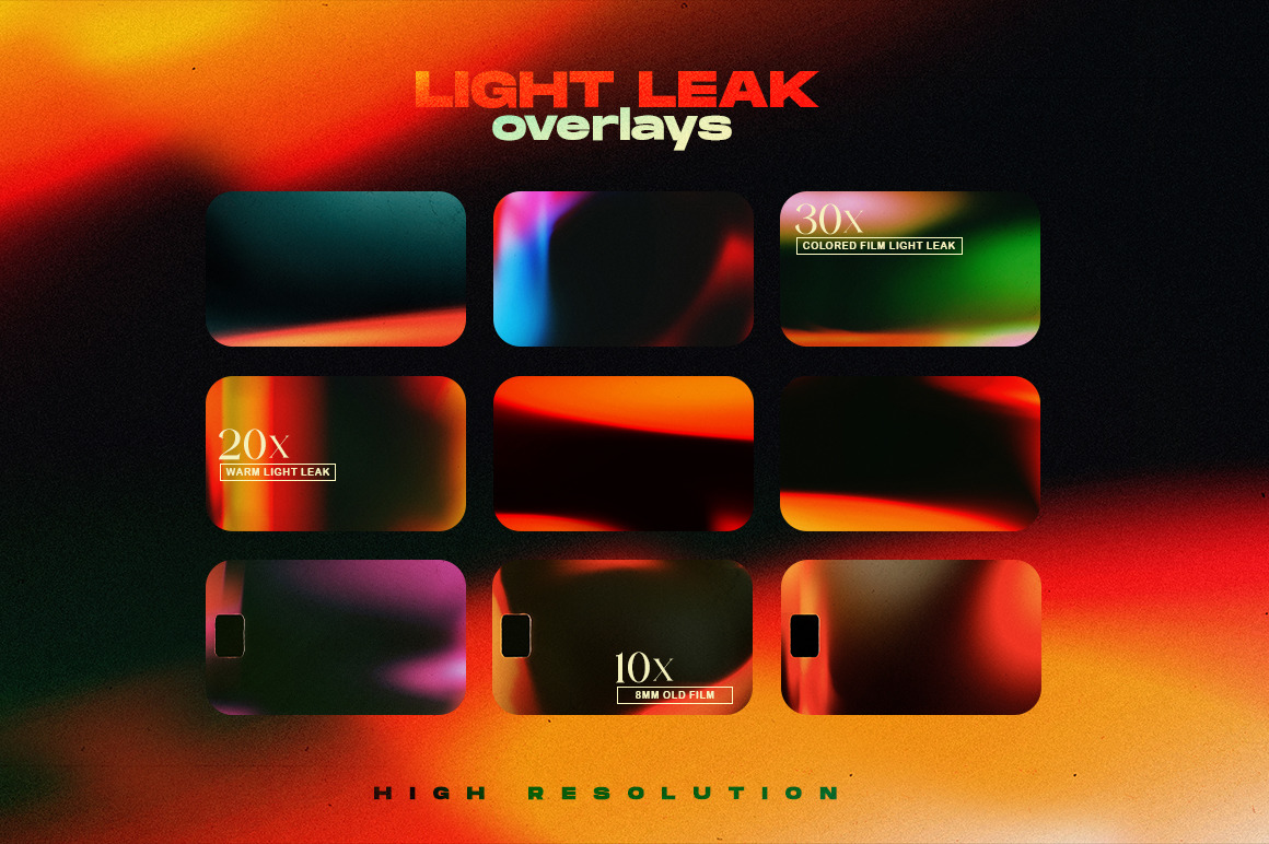 Vintage Grain & Light Leak Overlays Pack Vintage Grain & Light Leak Overlays Pack