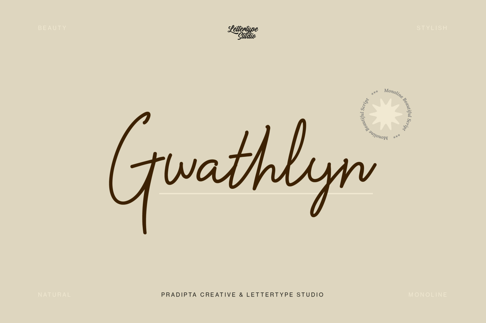 Gwathlyn Beauty Monoline Font Gwathlyn Beauty Monoline Font