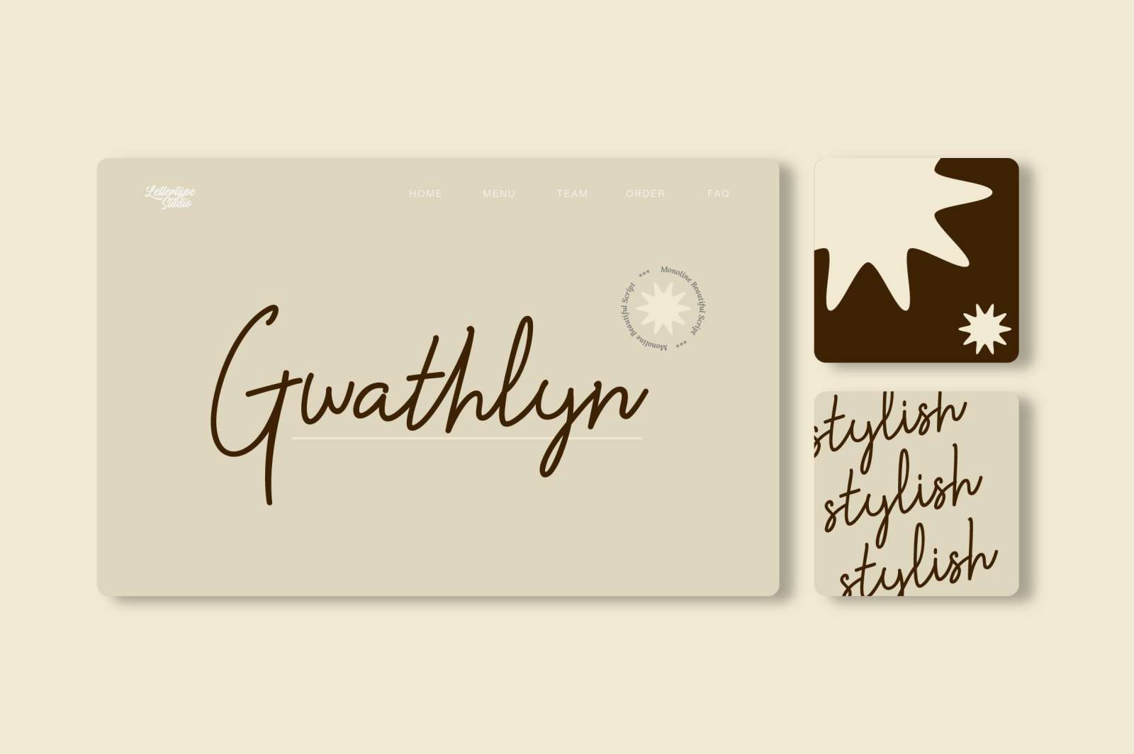 Gwathlyn Beauty Monoline Font Gwathlyn Beauty Monoline Font