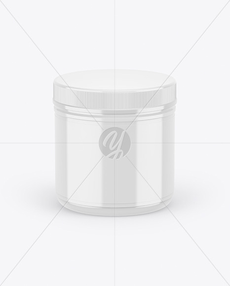 Glossy Plastic Jar Mockup