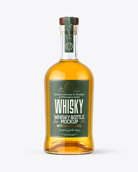 Single Malt Whisky Bottle Mockup