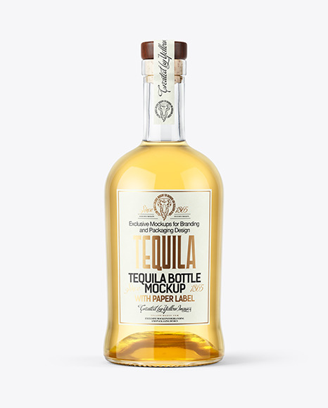 Glass Tequila Bottle Mockup - Free Download Images High Quality PNG