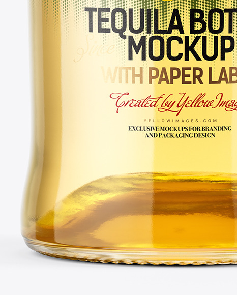 Glass Tequila Bottle Mockup