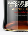 Glass Black Rum Bottle Mockup