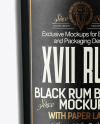 Glass Black Rum Bottle Mockup