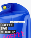 Glossy Coffee Bag With Tin Tie Mockup