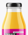 Glass Bottle with Orange Juice & Twist Cap Mockup