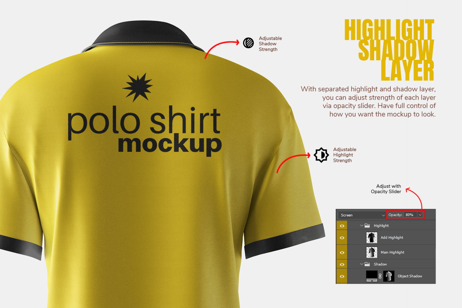 Male Polo Shirt Mockup Set - 6 Editable PSD