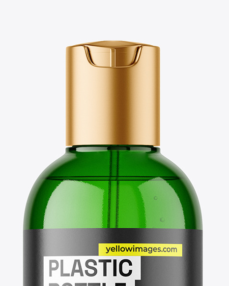 Green Plastic Cosmetic Bottle Mockup