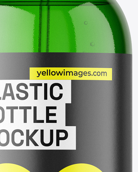 Green Plastic Cosmetic Bottle Mockup