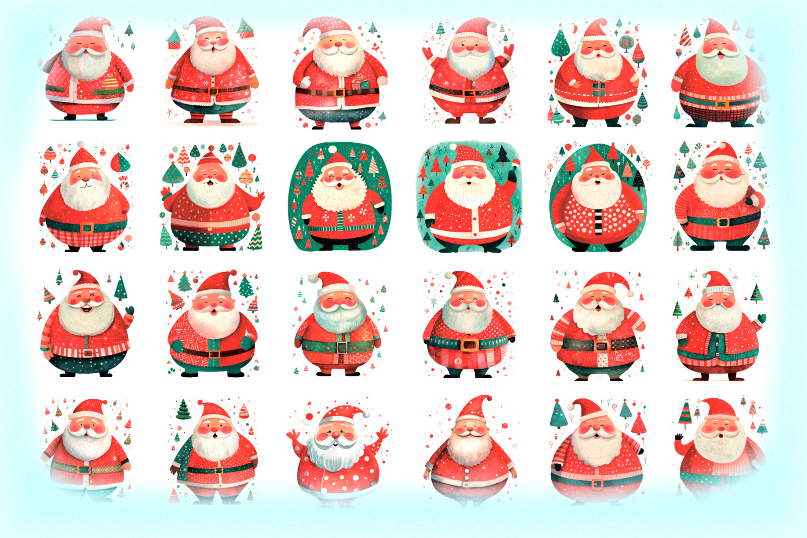 65 Fat Santa&#039;s Vector Clipart