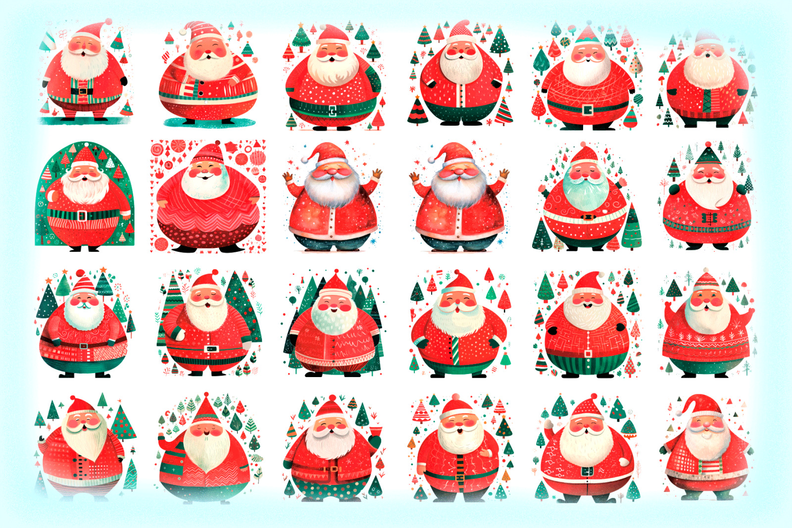 65 Fat Santa&#039;s Vector Clipart