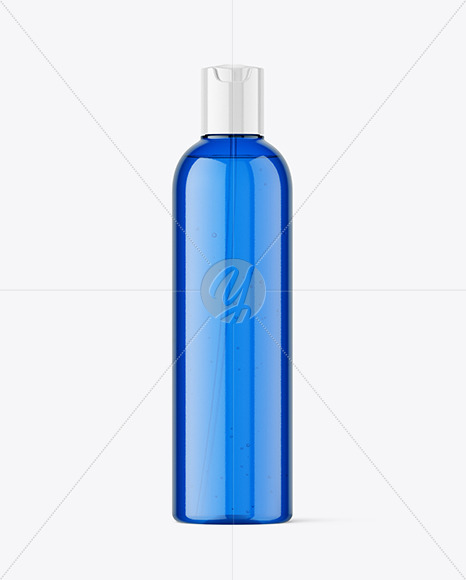 Blue Plastic Cosmetic Bottle Mockup