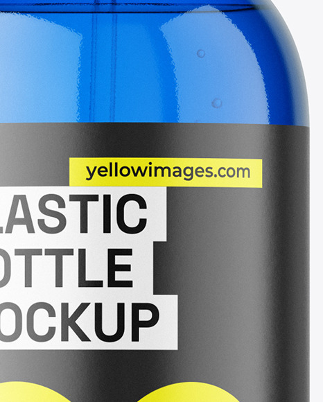 Blue Plastic Cosmetic Bottle Mockup