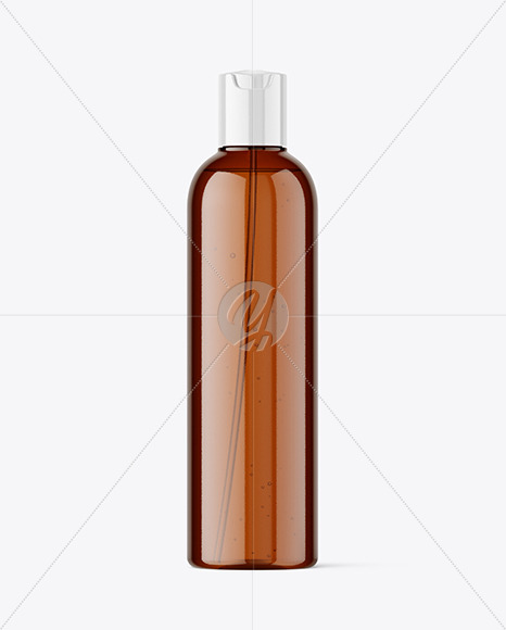 Amber Plastic Cosmetic Bottle Mockup
