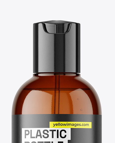 Amber Plastic Cosmetic Bottle Mockup