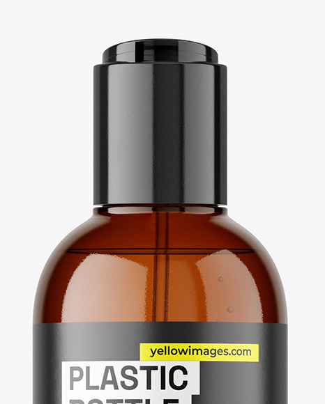 Amber Plastic Cosmetic Bottle Mockup