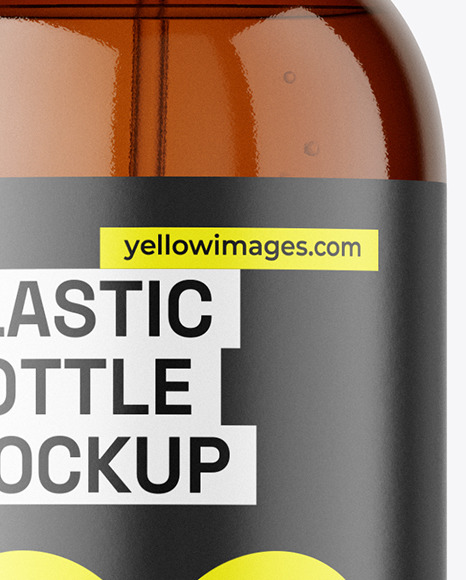 Amber Plastic Cosmetic Bottle Mockup