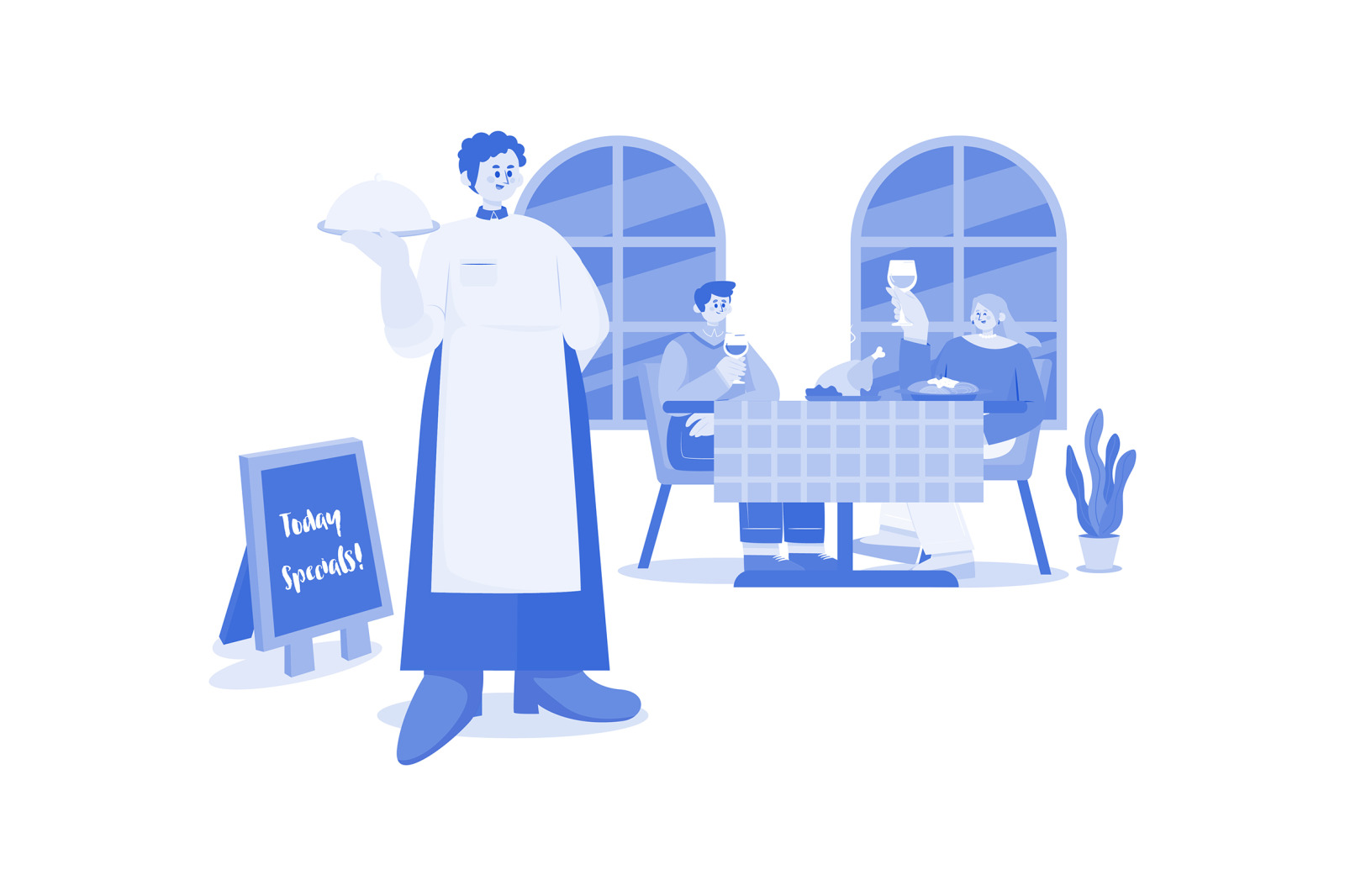 M566_Restaurant Service Illustration Pack