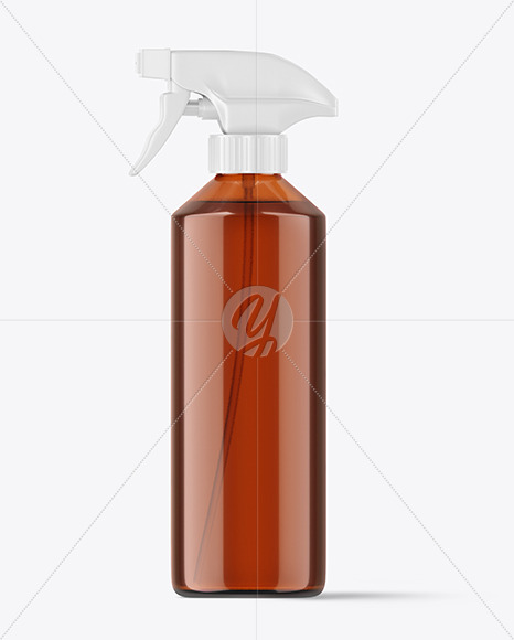 Amber Trigger Spray Bottle Mockup