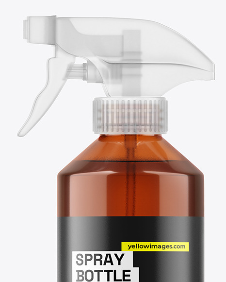 Amber Trigger Spray Bottle Mockup