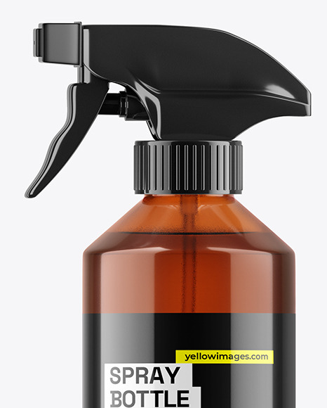 Amber Trigger Spray Bottle Mockup