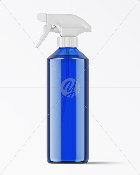 Blue Trigger Spray Bottle Mockup