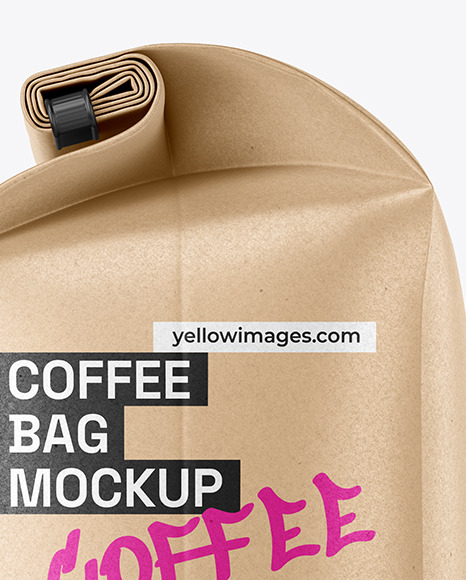 Kraft Coffee Bag With Tin Tie Mockup